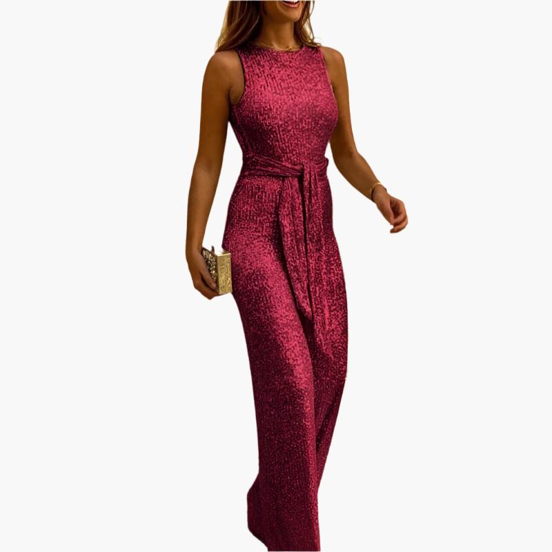 Ärmelloser Pailletten Overall für Damen