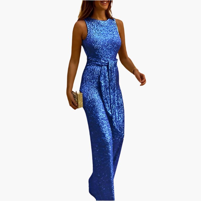 Ärmelloser Pailletten Overall für Damen