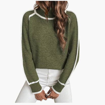 Gestreifter Rollkragenpullover für Damen