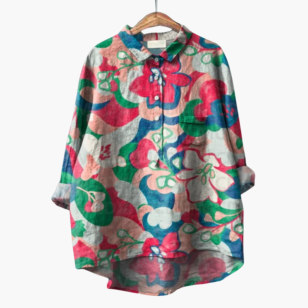 Handgefertigte Blumen Bluse für Damen