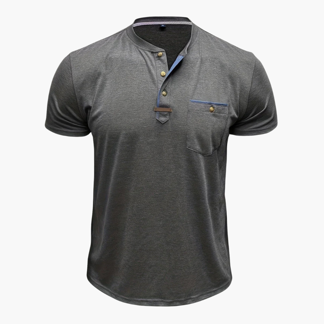 Henley T-Shirt mit Ziernähten für Herren