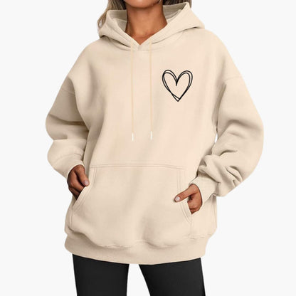 Kapuzensweatshirt mit Kängurutasche für Damen