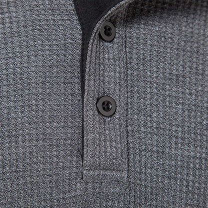 Herren-Henley-Langarm-T-Shirt
