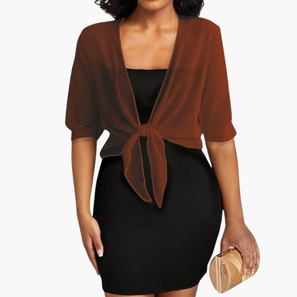Offene Bluse mit langen Ärmeln für Damen