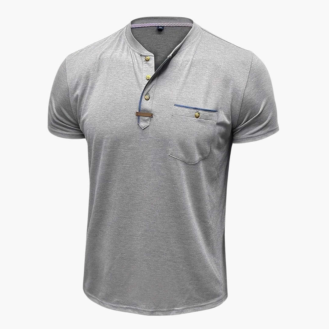 Henley T-Shirt mit Ziernähten für Herren