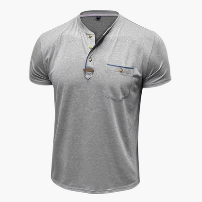 Henley T-Shirt mit Ziernähten für Herren