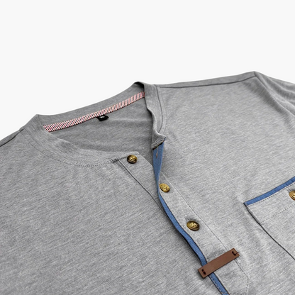 Henley T-Shirt mit Ziernähten für Herren