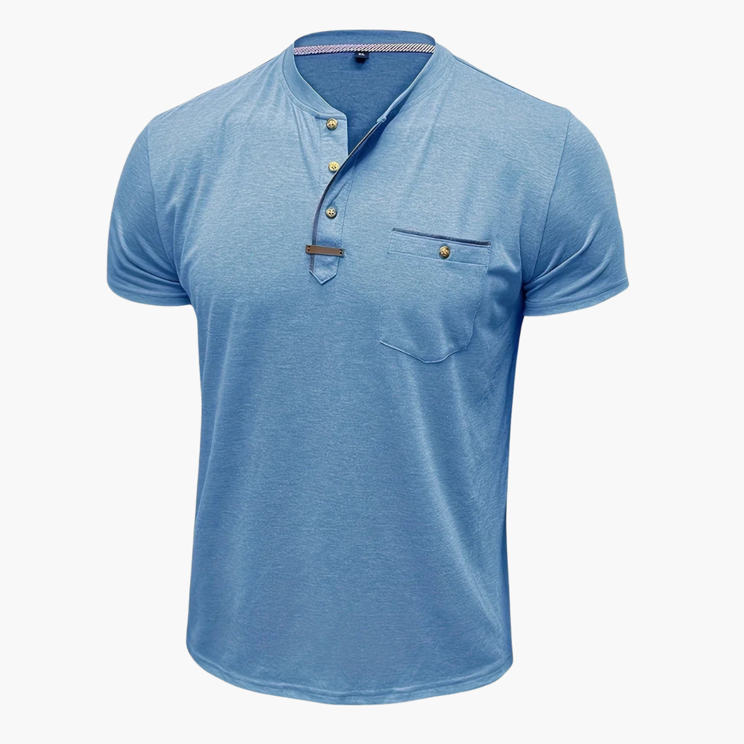 Henley T-Shirt mit Ziernähten für Herren