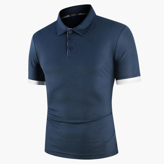 Geripptes Poloshirt mit Kontrast für Herren