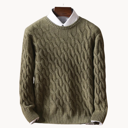 Zopfmuster Strickpullover für Herren