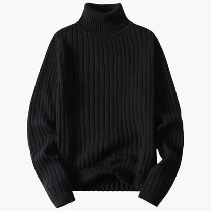 Gerippter Rollkragenpullover für Herren
