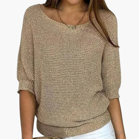 Gerippter Strickpullover für Damen