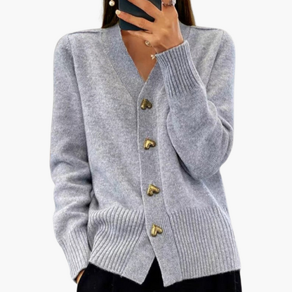 Herzknopf Strickjacke für Damen