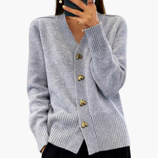 Herzknopf Strickjacke für Damen