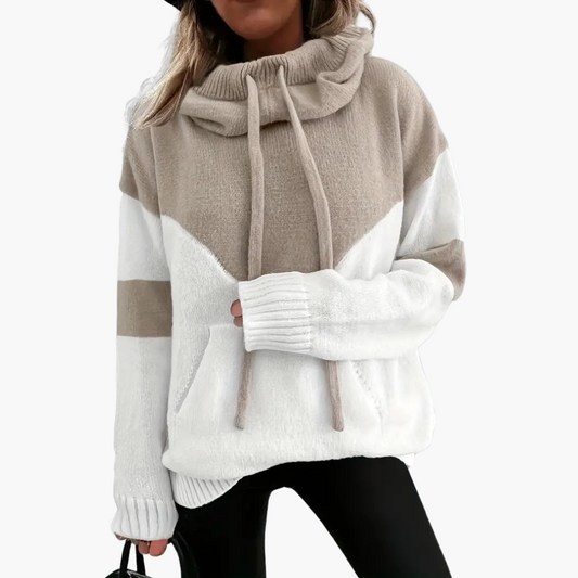 Farbblock Kapuzenpullover für Damen