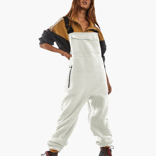 Fleece Latzhose mit Trägern für Damen