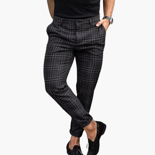 Karierte Slim-Fit-Hosen für Herren