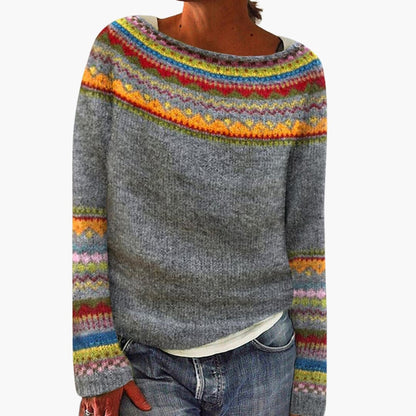 Mehrfarbiger Strickpullover für Damen