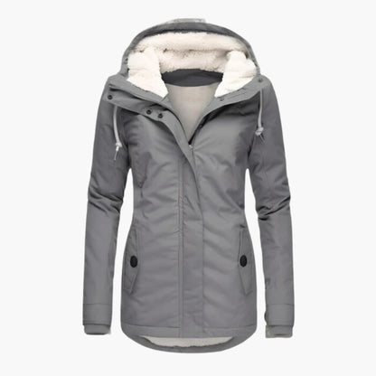 Langer Wintermantel mit Kapuze für Damen