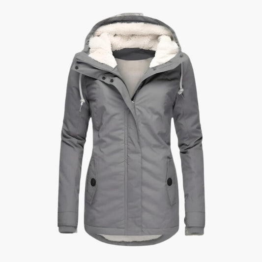 Langer Wintermantel mit Kapuze für Damen
