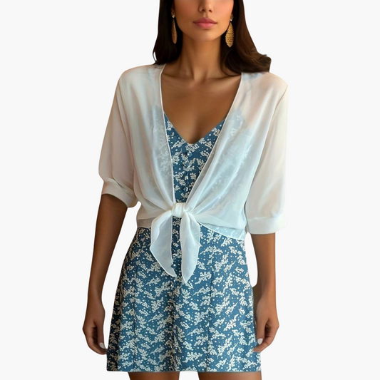 Offene Bluse mit langen Ärmeln für Damen
