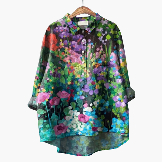 Handgefertigte Blumen Bluse für Damen