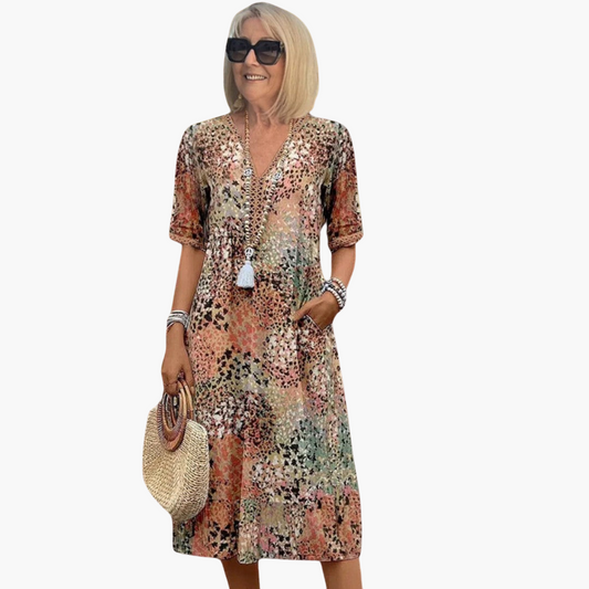Blumenmuster Kleid für Damen
