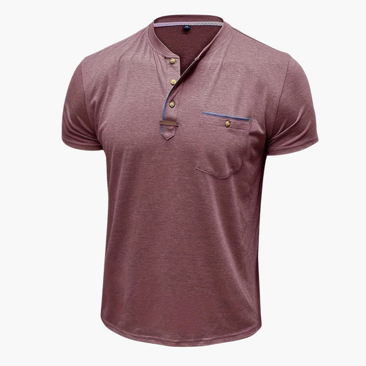 Henley T-Shirt mit Ziernähten für Herren