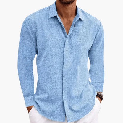 Slim Fit Langarmhemd mit Knopfleiste für Herren