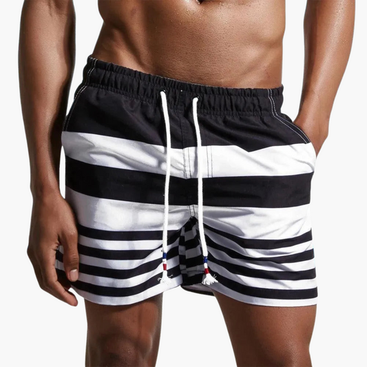 Gestreifte Schwimmshorts für Herren