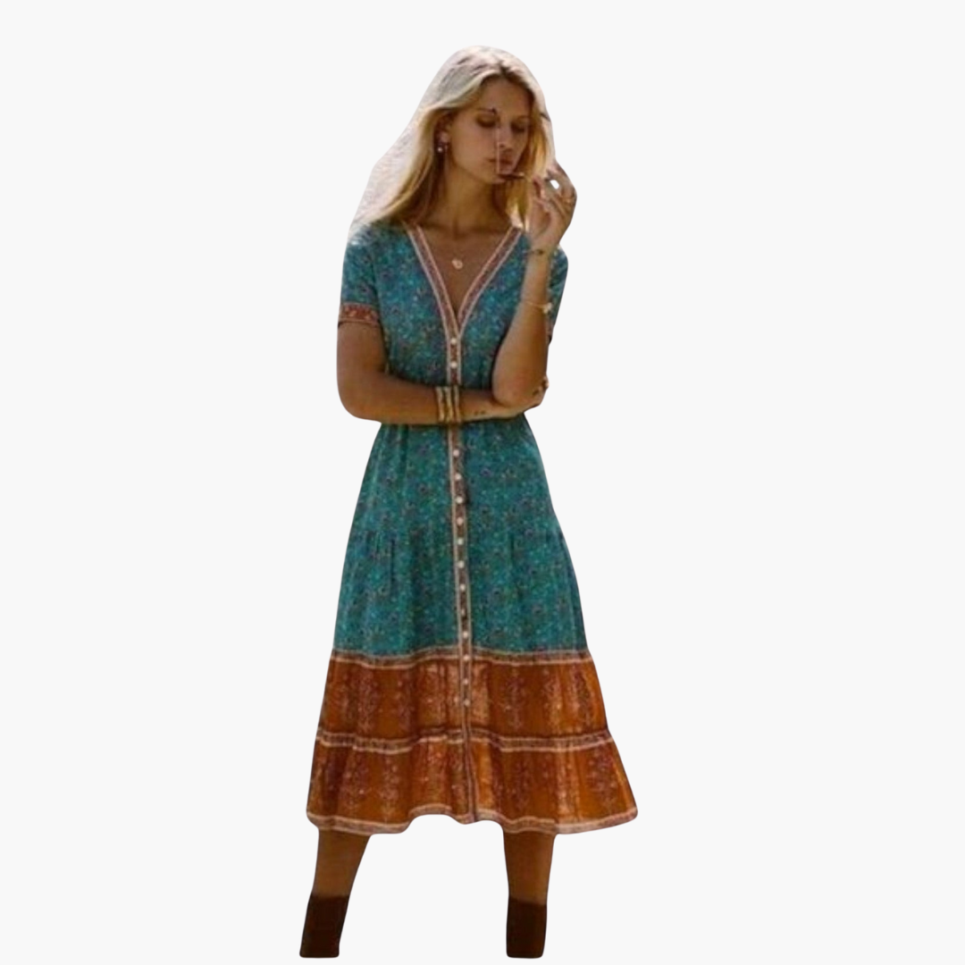 Blumenprint Midi Kleid für Damen