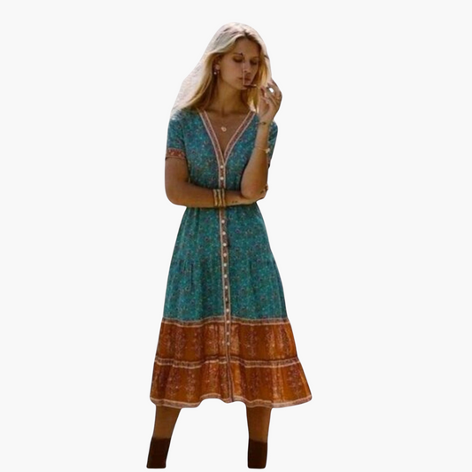 Blumenprint Midi Kleid für Damen