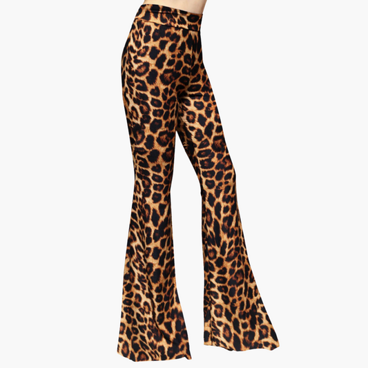 Leopardenmuster Bootcut Hose für Damen