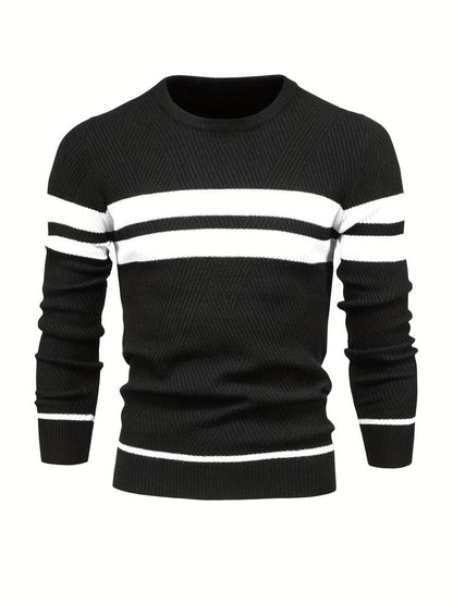Herren-Strickpullover mit Streifen