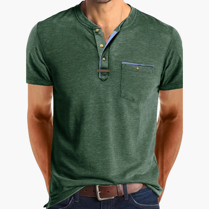 Henley T-Shirt mit Ziernähten für Herren