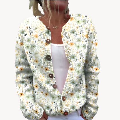 Geblümter Strickcardigan für Damen