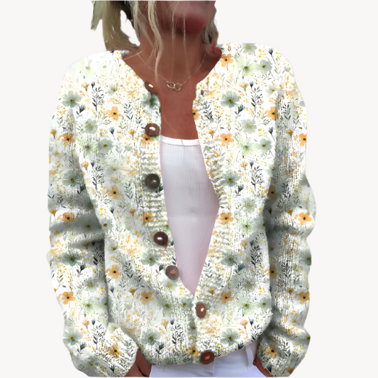 Geblümter Strickcardigan für Damen