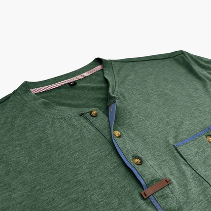 Henley T-Shirt mit Ziernähten für Herren