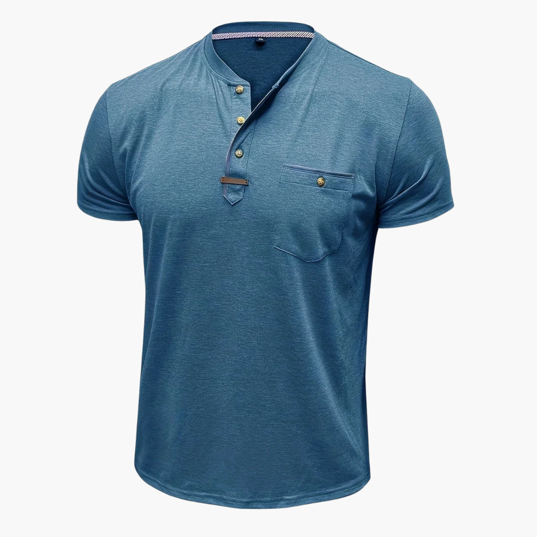 Henley T-Shirt mit Ziernähten für Herren