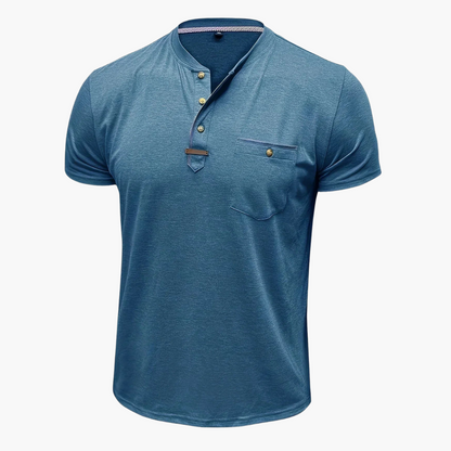 Henley T-Shirt mit Ziernähten für Herren