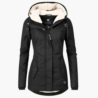 Langer Wintermantel mit Kapuze für Damen
