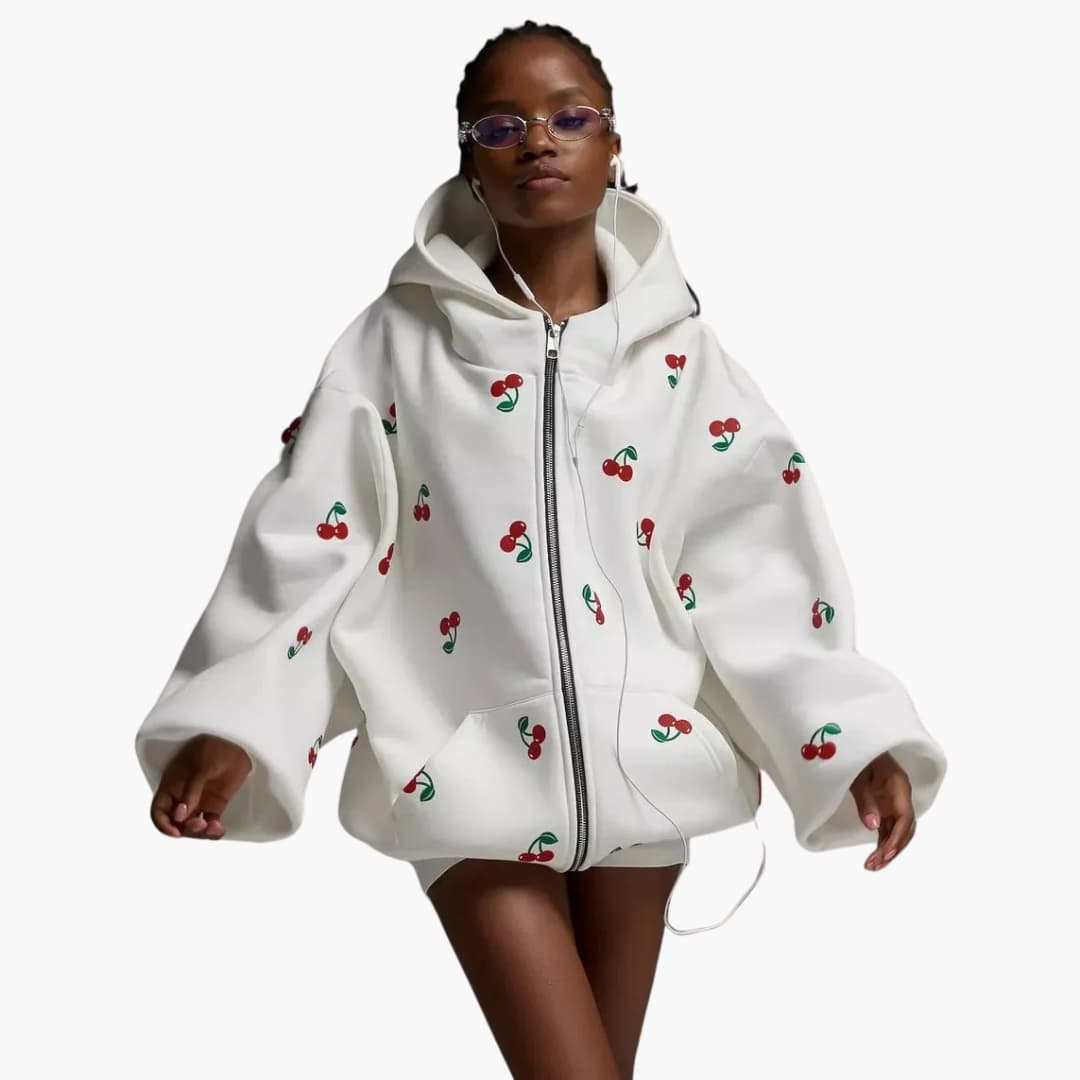 Kirschmotiv Jacke für Damen