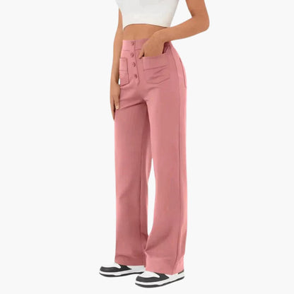 Hohe Taille Stoffhose für Damen