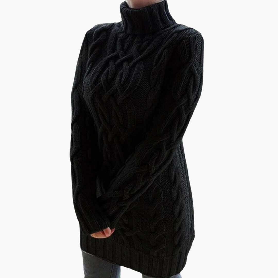 Stylischer Damen Rippen Rollkragenpullover