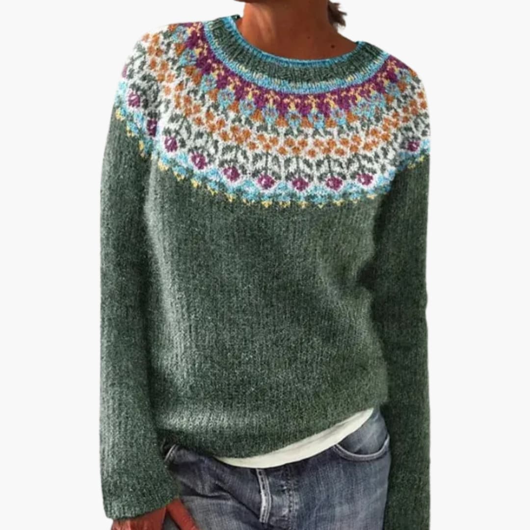 Mehrfarbiger Strickpullover für Damen