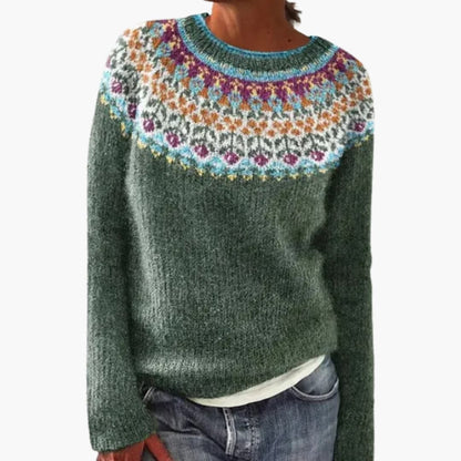 Mehrfarbiger Strickpullover für Damen