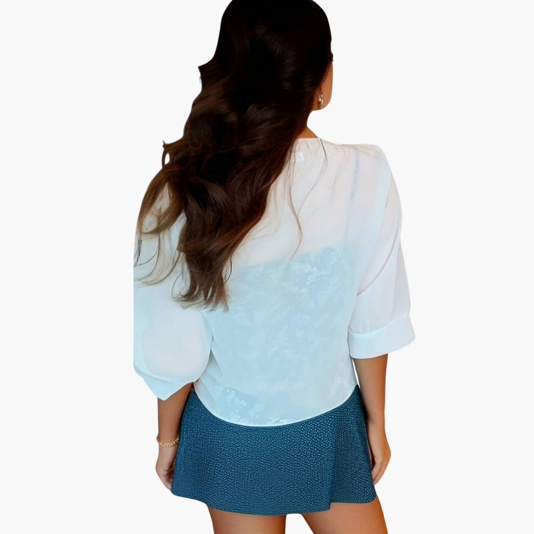Offene Bluse mit langen Ärmeln für Damen