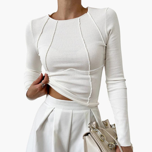 Geripptes Langarmtop für Damen