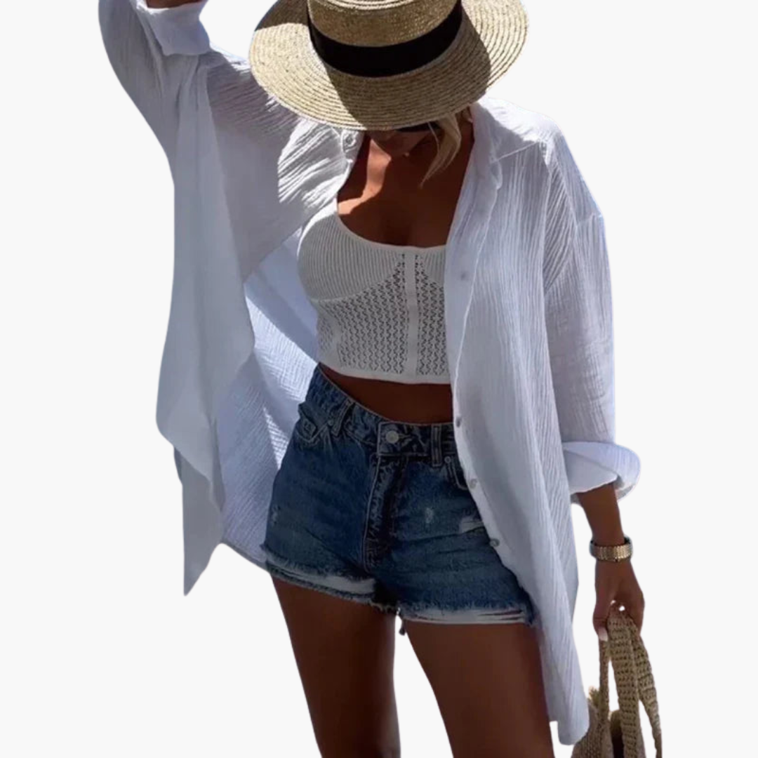 Übergroßes Button-Down-Hemd für Damen