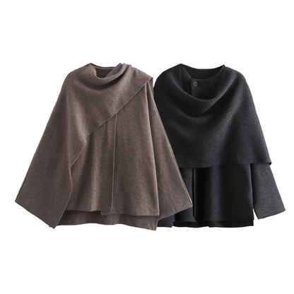 Asymmetrischer Cape-Mantel für Damen